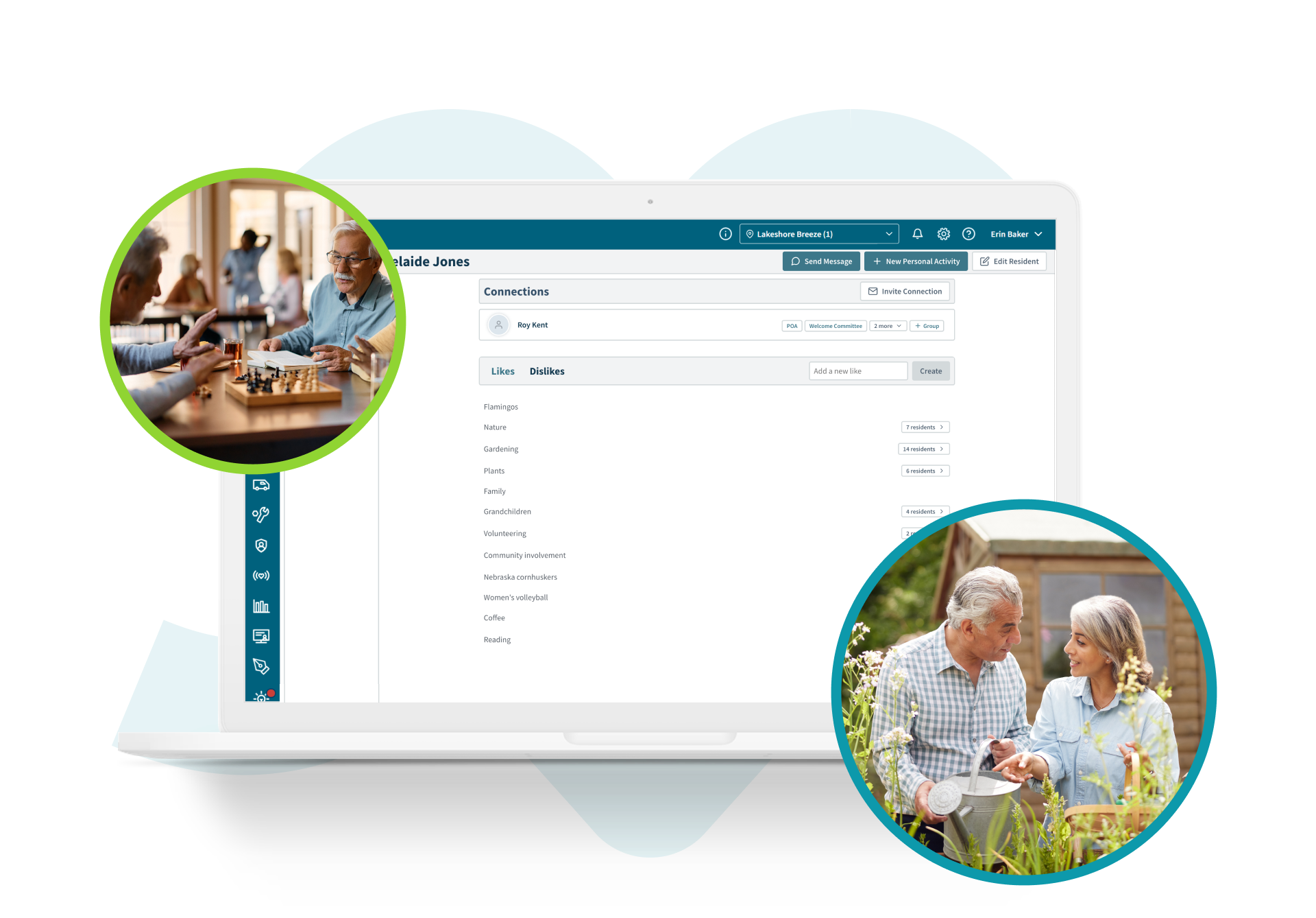 Laptop showing resident likes/dislikes